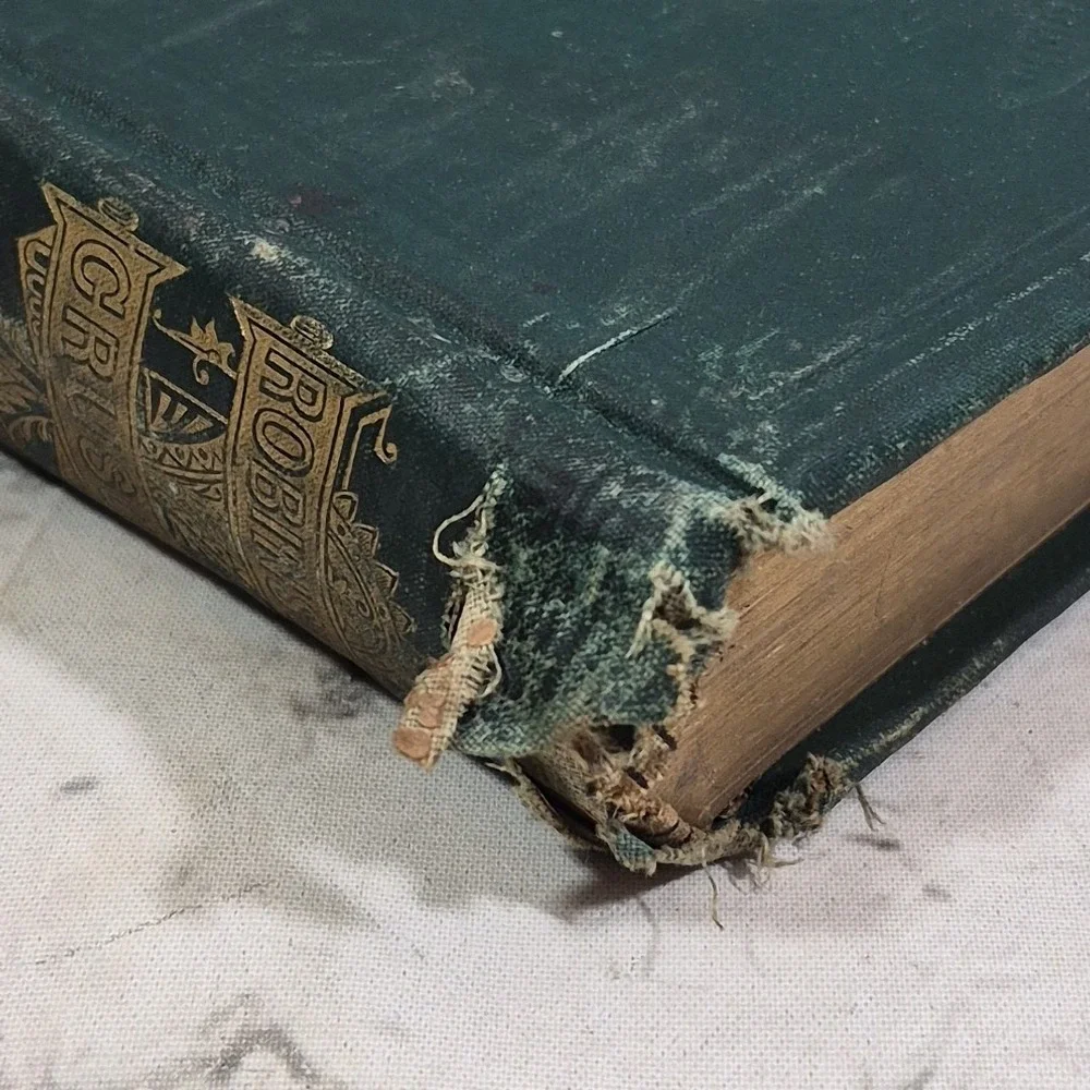 ANTIQUE 1872 ADVENTURE NOVEL: ROBINSON CRUSOE BY DANIEL DEFOE